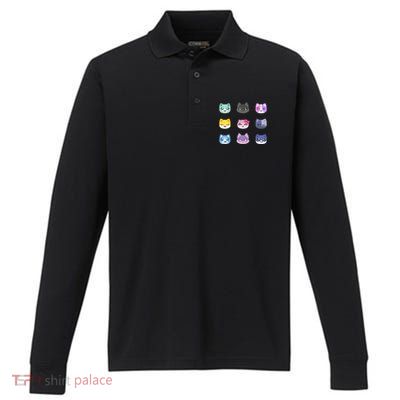 Meemeow Cats Plush Squishy Gift Performance Long Sleeve Polo