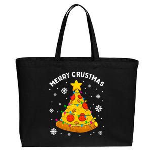 Merry Crustmas Pizza Christmas Tree Xmas Gifts Cotton Canvas Jumbo Tote