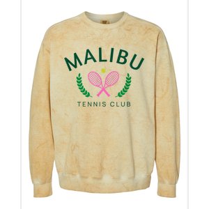 Malibu California Preppy Tennis Club Colorblast Crewneck Sweatshirt