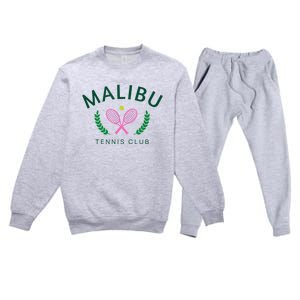 Malibu California Preppy Tennis Club Premium Crewneck Sweatsuit Set