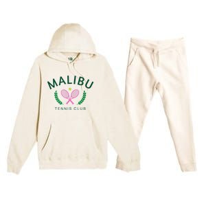 Malibu California Preppy Tennis Club Premium Hooded Sweatsuit Set