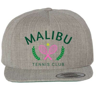 Malibu California Preppy Tennis Club Wool Snapback Cap