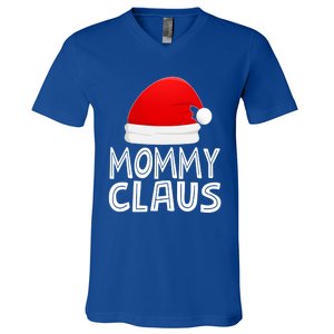 Mom Christmas Pajamas Santa Claus Xmas Gift Mommy Claus Cool Gift V-Neck T-Shirt