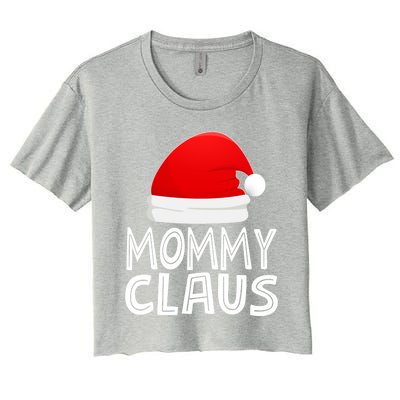 Mom Christmas Pajamas Santa Claus Xmas Gift Mommy Claus Cool Gift Women's Crop Top Tee