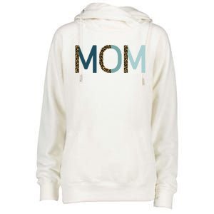 Mom Cheetah Print Cute Mother's Day Gift Womens Funnel Neck Pullover Hood