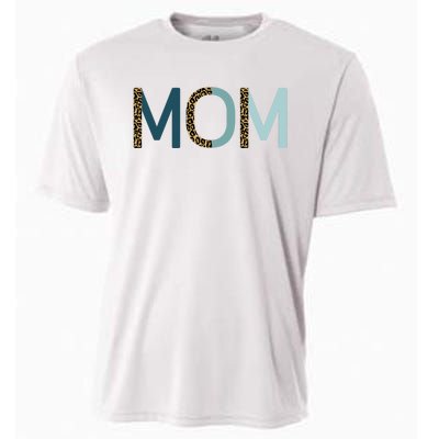 Mom Cheetah Print Cute Mother's Day Gift Cooling Performance Crew T-Shirt