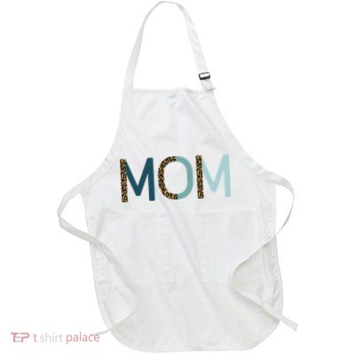 Mom Cheetah Print Cute Mother's Day Gift Full-Length Apron With Pockets