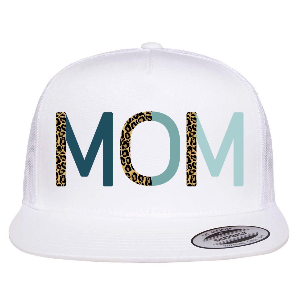 Mom Cheetah Print Cute Mother's Day Gift Flat Bill Trucker Hat