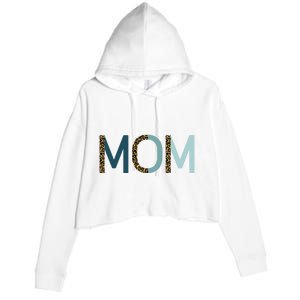 Mom Cheetah Print Cute Mother's Day Gift Crop Fleece Hoodie