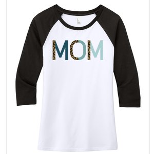 Mom Cheetah Print Cute Mother's Day Gift Women's Tri-Blend 3/4-Sleeve Raglan Shirt