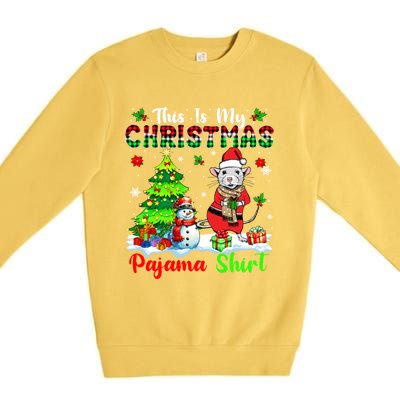 My Christmas Pajama Gift Santa Rat Snow Xmas Tree Gift Premium Crewneck Sweatshirt