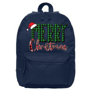 Merry Christmas Plaid Holiday Festive 16 in Basic Backpack