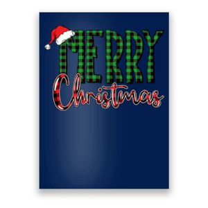 Merry Christmas Plaid Holiday Festive Poster