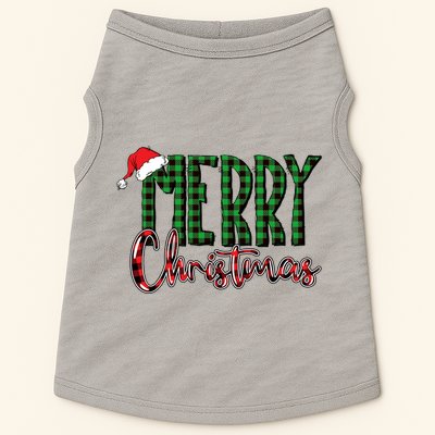 Merry Christmas Plaid Holiday Festive Doggie Tank
