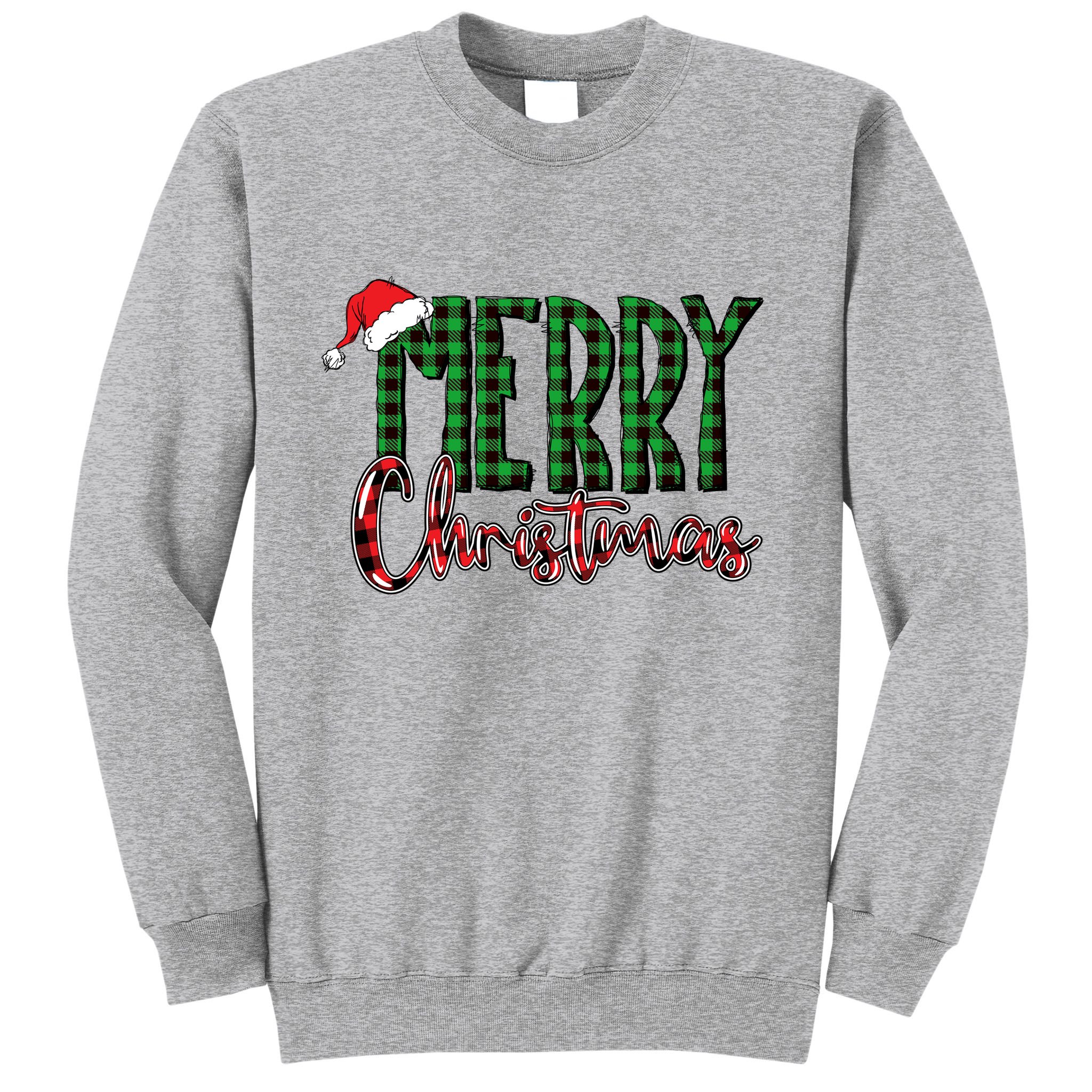 Merry Christmas Plaid Holiday Festive Sweatshirt