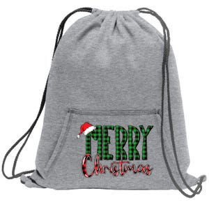 Merry Christmas Plaid Holiday Festive Sweatshirt Cinch Pack Bag