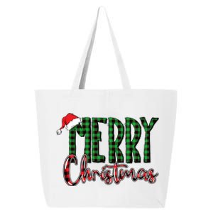 Merry Christmas Plaid Holiday Festive 25L Jumbo Tote