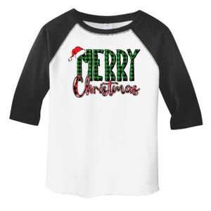 Merry Christmas Plaid Holiday Festive Toddler Fine Jersey T-Shirt