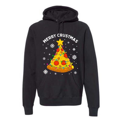 Merry Crustmas Pizza Christmas Tree Xmas Gifts Long Sleeve Premium Hoodie