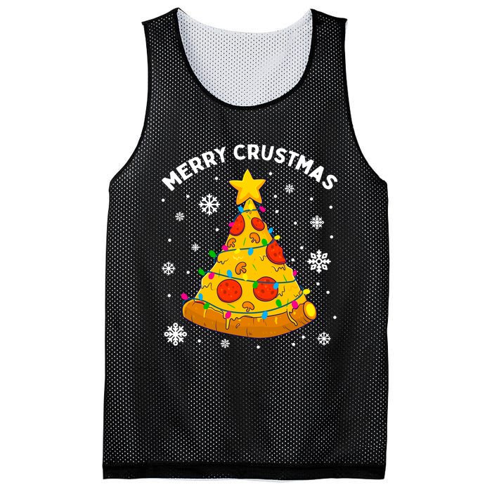 Merry Crustmas Pizza Christmas Tree Xmas Gifts Long Sleeve Mesh Reversible Basketball Jersey Tank