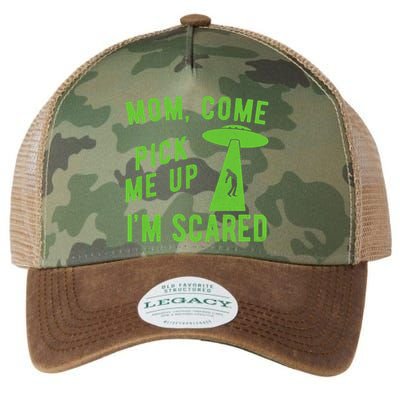 Mom Come Pick Me Up Im Scared Funny Alien Ufo Legacy Tie Dye Trucker Hat