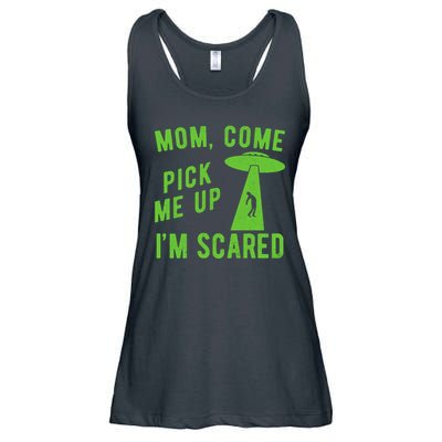 Mom Come Pick Me Up Im Scared Funny Alien Ufo Ladies Essential Flowy Tank
