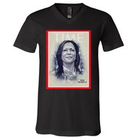 Magazine Cover President Kamala Harris Time Cover Campaign V-Neck T-Shirt