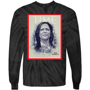 Magazine Cover President Kamala Harris Time Cover Campaign Tie-Dye Long Sleeve Shirt