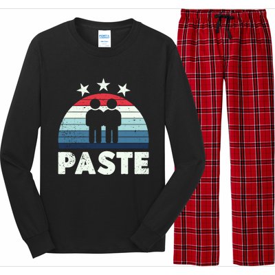 Matching Copy Paste Twins Sibling Brother Funny Great Gift Long Sleeve Pajama Set