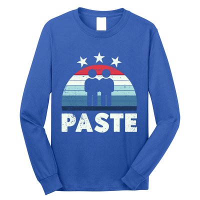 Matching Copy Paste Twins Sibling Brother Funny Great Gift Long Sleeve Shirt