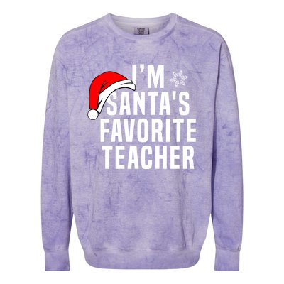 Matching Christmas Party Xmas Funny SantaS Favorite Teacher Meaningful Gift Colorblast Crewneck Sweatshirt