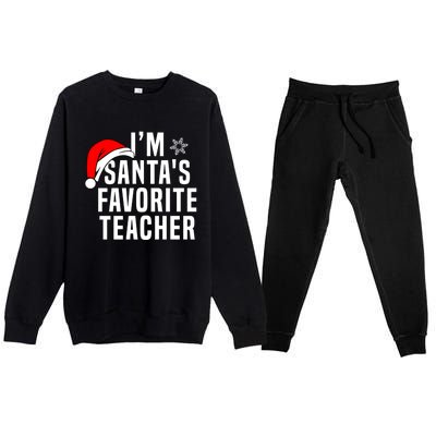 Matching Christmas Party Xmas Funny SantaS Favorite Teacher Meaningful Gift Premium Crewneck Sweatsuit Set