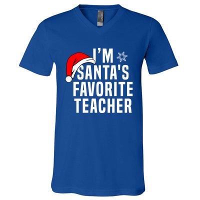 Matching Christmas Party Xmas Funny SantaS Favorite Teacher Meaningful Gift V-Neck T-Shirt