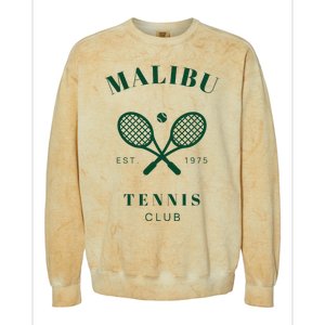 Malibu California Preppy Tennis Club Green Colorblast Crewneck Sweatshirt