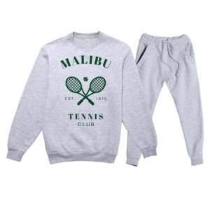 Malibu California Preppy Tennis Club Green Premium Crewneck Sweatsuit Set