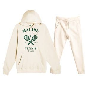 Malibu California Preppy Tennis Club Green Premium Hooded Sweatsuit Set