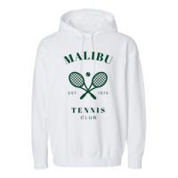 Malibu California Preppy Tennis Club Green Garment-Dyed Fleece Hoodie