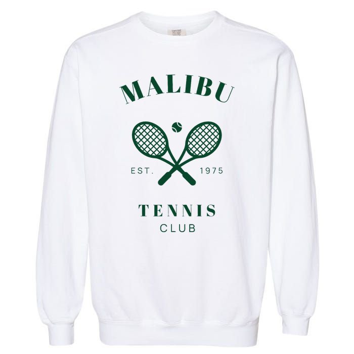 Malibu California Preppy Tennis Club Green Garment-Dyed Sweatshirt