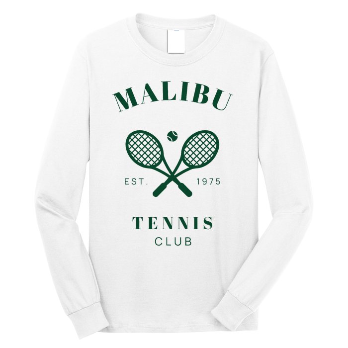 Malibu California Preppy Tennis Club Green Long Sleeve Shirt