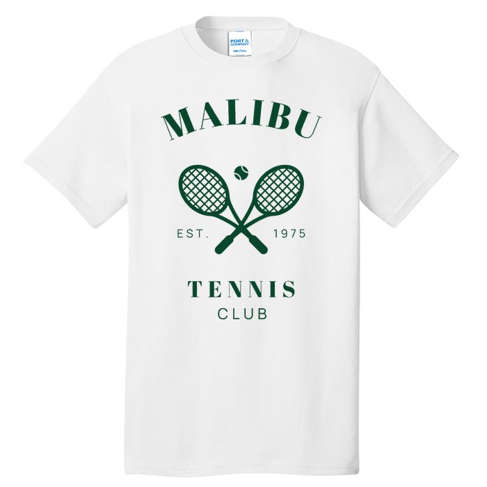 Malibu California Preppy Tennis Club Green Tall T-Shirt