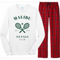 Malibu California Preppy Tennis Club Green Long Sleeve Pajama Set