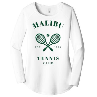 Malibu California Preppy Tennis Club Green Women's Perfect Tri Tunic Long Sleeve Shirt