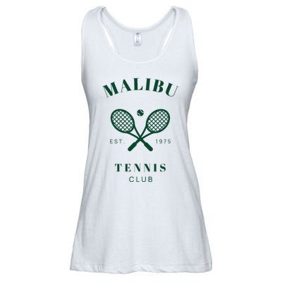 Malibu California Preppy Tennis Club Green Ladies Essential Flowy Tank