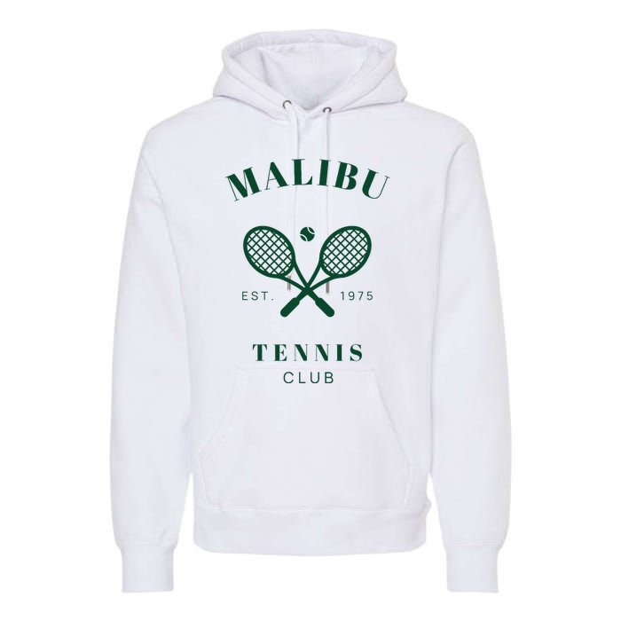 Malibu California Preppy Tennis Club Green Premium Hoodie