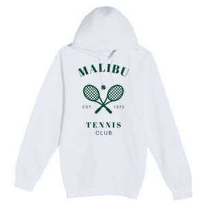 Malibu California Preppy Tennis Club Green Premium Pullover Hoodie