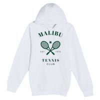 Malibu California Preppy Tennis Club Green Premium Pullover Hoodie