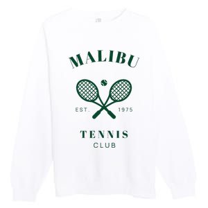 Malibu California Preppy Tennis Club Green Premium Crewneck Sweatshirt