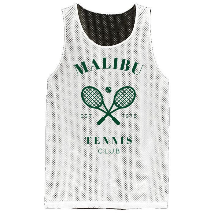 Malibu California Preppy Tennis Club Green Mesh Reversible Basketball Jersey Tank