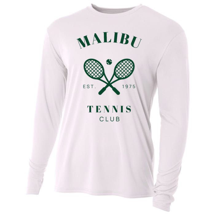 Malibu California Preppy Tennis Club Green Cooling Performance Long Sleeve Crew