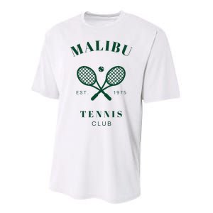 Malibu California Preppy Tennis Club Green Performance Sprint T-Shirt